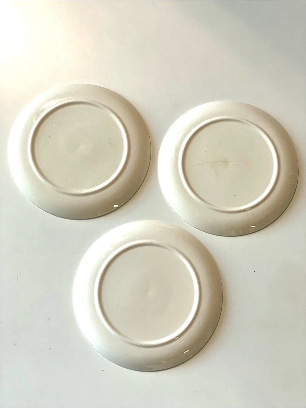 1950s Stetson China Co, Set of 3 Plates and 1 Serving Bowl Pink Swirl